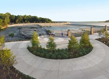 Dallas White Rock Lake aerial photo of spillway and trail