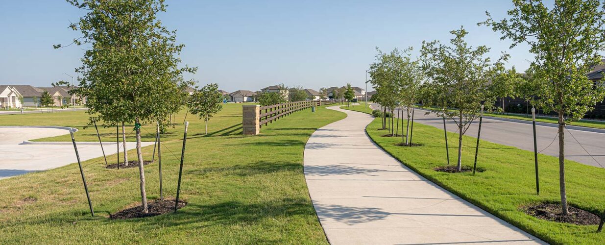 grassy sidewalk at Cross Creek Community