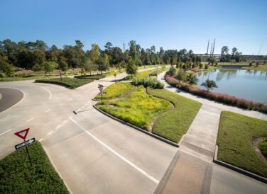 City Place aerial view of roundabout intersection