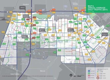 map 5 annual average daily traffic 2017 Pearland