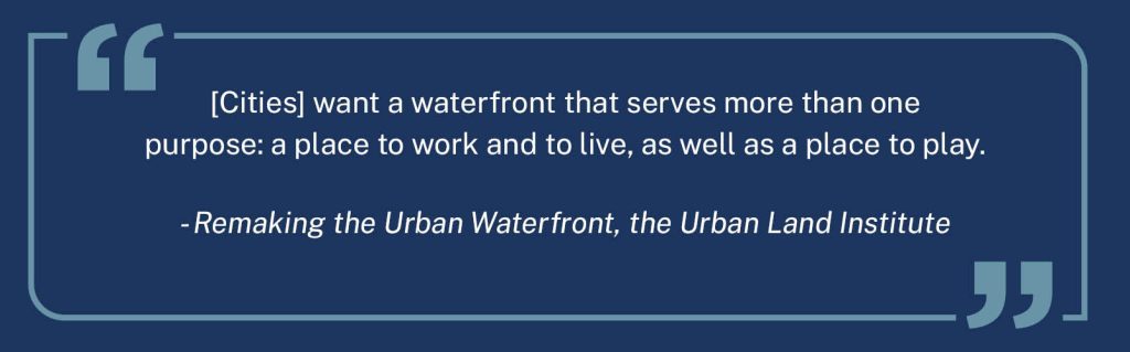 Lakefront development quote from the Urban Land Institute